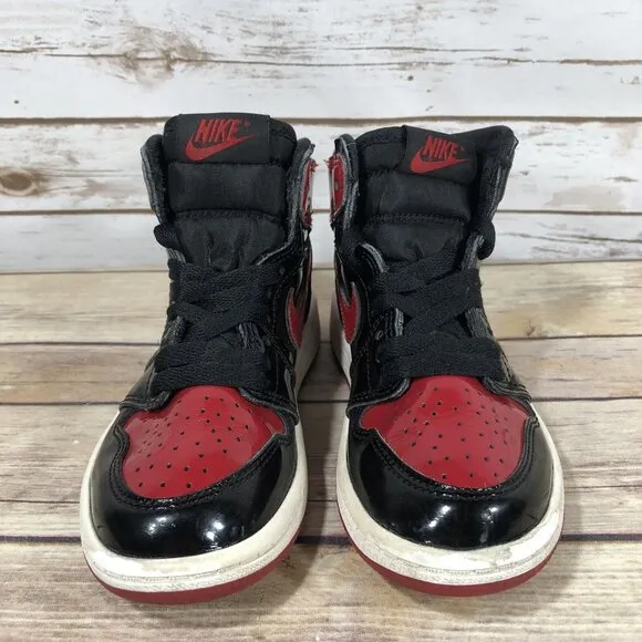 Nike Air Jordan 1Retro High OG Patent Bred Youth Boys Shoes Size 11.5C AQ2664063