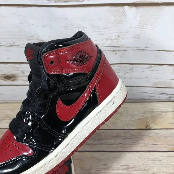 Nike Air Jordan 1Retro High OG Patent Bred Youth Boys Shoes Size 11.5C AQ2664063
