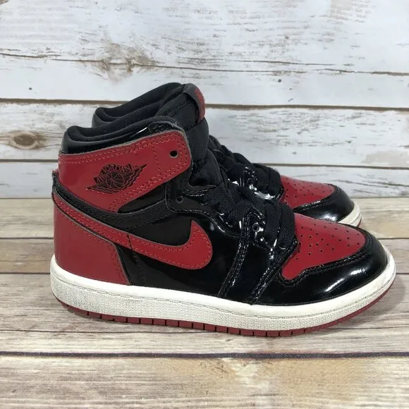 Nike Air Jordan 1Retro High OG Patent Bred Youth Boys Shoes Size 11.5C AQ2664063
