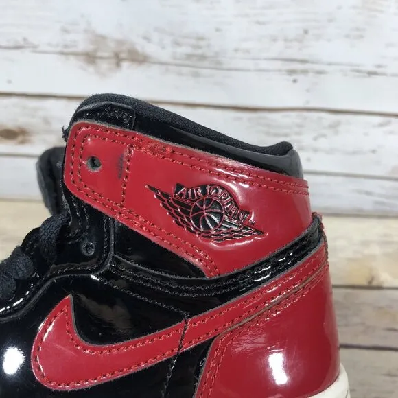 Nike Air Jordan 1Retro High OG Patent Bred Youth Boys Shoes Size 11.5C AQ2664063