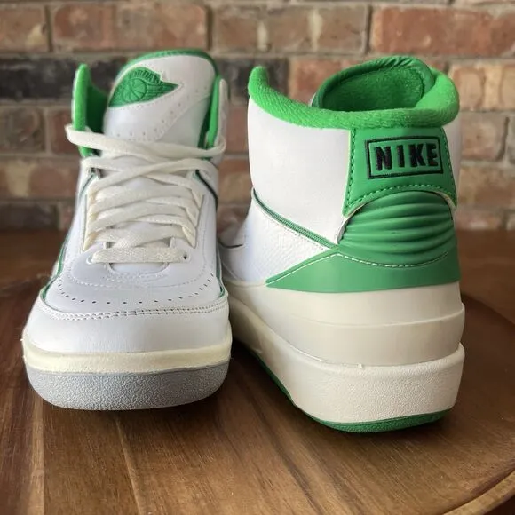 Nike Air Jordan 2 Retro GS Lucky Green White Sail Youth 6.5 Women's 8 Shoes
