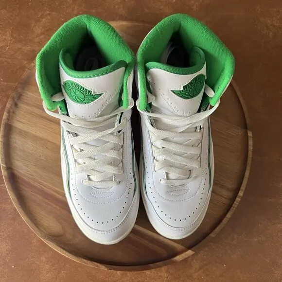 Nike Air Jordan 2 Retro GS Lucky Green White Sail Youth 6.5 Women's 8 Shoes