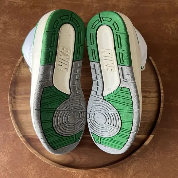 Nike Air Jordan 2 Retro GS Lucky Green White Sail Youth 6.5 Women's 8 Shoes