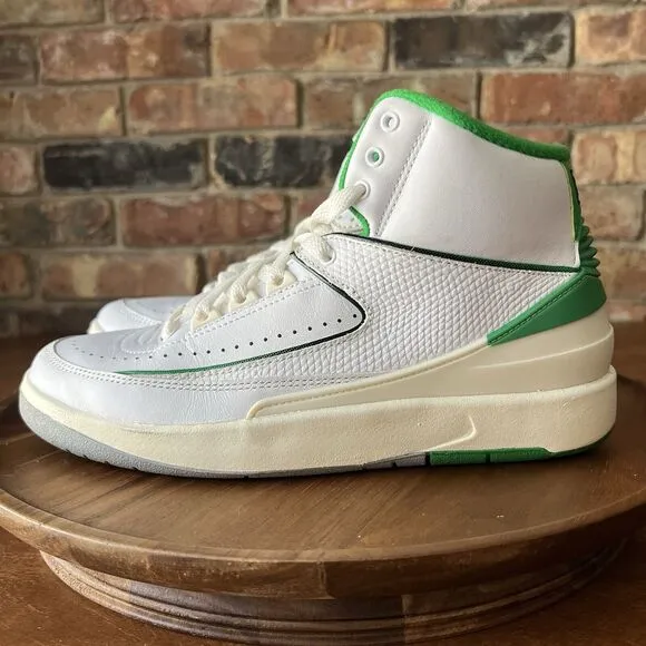 Nike Air Jordan 2 Retro GS Lucky Green White Sail Youth 6.5 Women's 8 Shoes