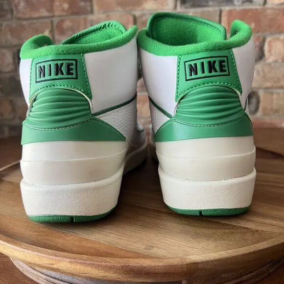Nike Air Jordan 2 Retro GS Lucky Green White Sail Youth 6.5 Women's 8 Shoes