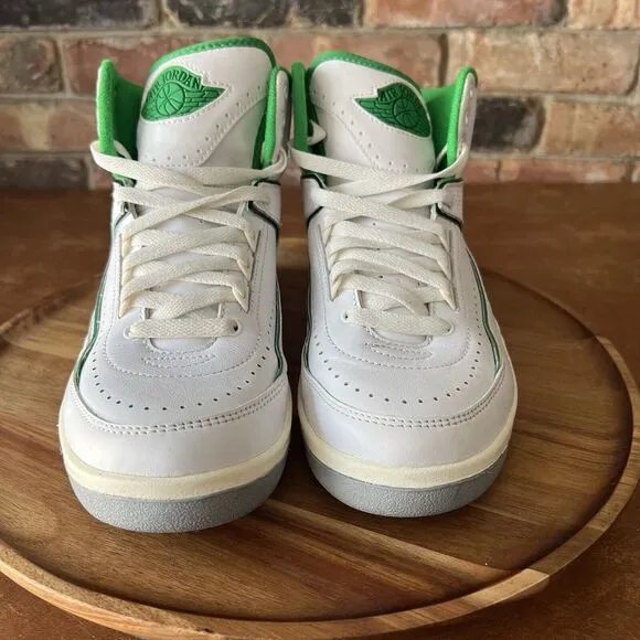 Nike Air Jordan 2 Retro GS Lucky Green White Sail Youth 6.5 Women's 8 Shoes