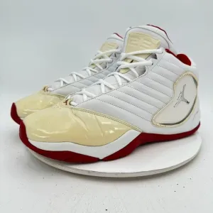 Nike Air Jordan B'2RUE Men Size 13 312523-104 White Patent Red Silver Shoes