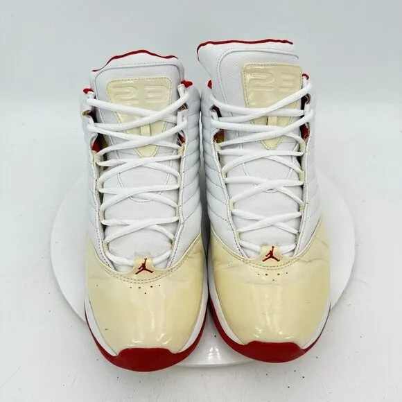 Nike Air Jordan B'2RUE Men Size 13 312523-104 White Patent Red Silver Shoes