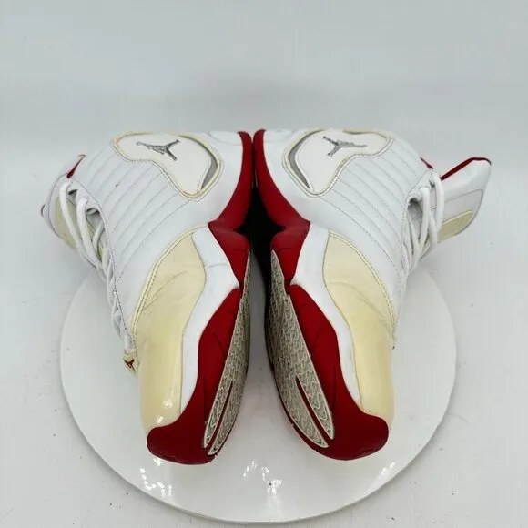 Nike Air Jordan B'2RUE Men Size 13 312523-104 White Patent Red Silver Shoes