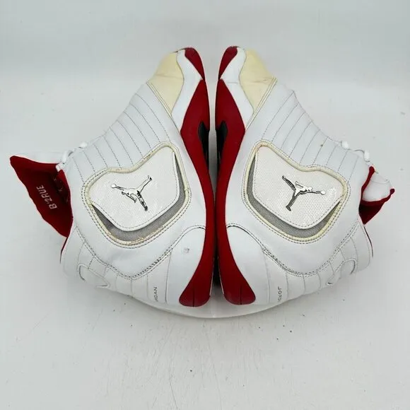 Nike Air Jordan B'2RUE Men Size 13 312523-104 White Patent Red Silver Shoes