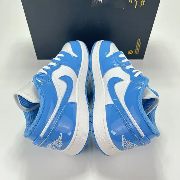 Nike Air Jordan Blue White Leather Patent Athletic Shoes Sneaker GS Size 6.5Y