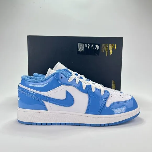 Nike Air Jordan Blue White Leather Patent Athletic Shoes Sneaker GS Size 6.5Y