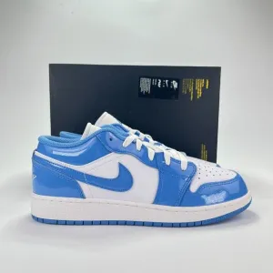Nike Air Jordan Blue White Leather Patent Athletic Shoes Sneaker GS Size 6.5Y