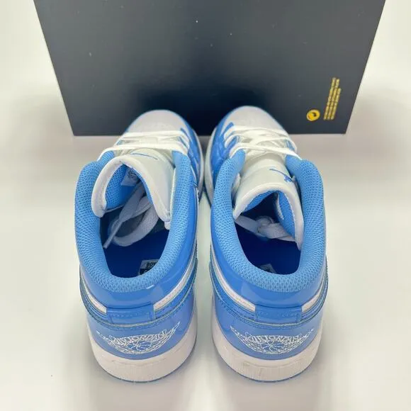 Nike Air Jordan Blue White Leather Patent Athletic Shoes Sneaker GS Size 6.5Y