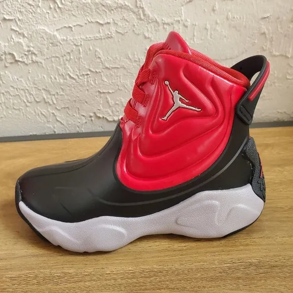 Nike Air Jordan Drip 23 Rain Boots Little Kid Toddler 11C Red Black Waterproof