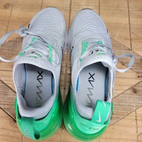 Nike Air Max 270 Men's Size 6.5 Running Shoes Grey Green Athletic AH8050-027