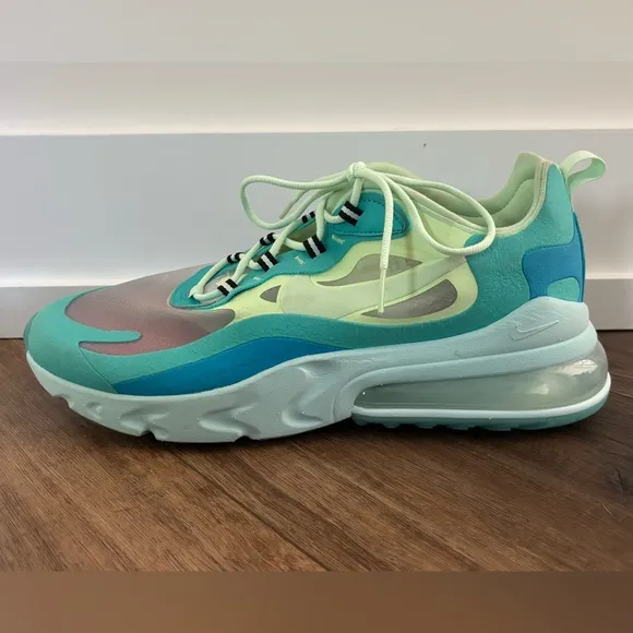 Nike Air Max 270 React Mens Size 11.5 Hyper Jade Frosted Spruce Shoes AO4971-301