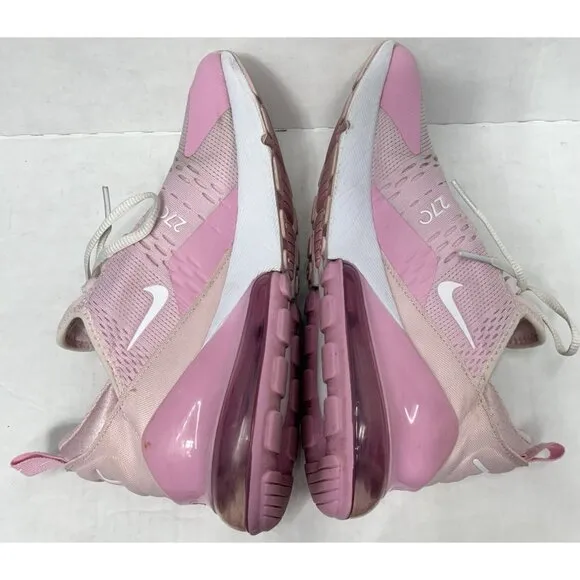 Nike Air Max 270 Trainers UK Size 6.5Y Shoes Pink White Lightweight Gym Sneakers
