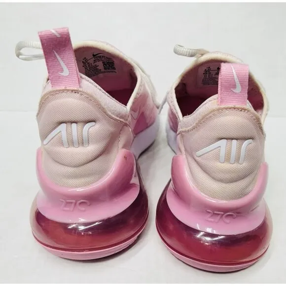 Nike Air Max 270 Trainers UK Size 6.5Y Shoes Pink White Lightweight Gym Sneakers