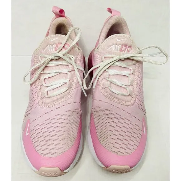 Nike Air Max 270 Trainers UK Size 6.5Y Shoes Pink White Lightweight Gym Sneakers