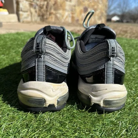Nike Air Max 97 Shoes Mens Size 13 Cool Grey Black Patent Trainers