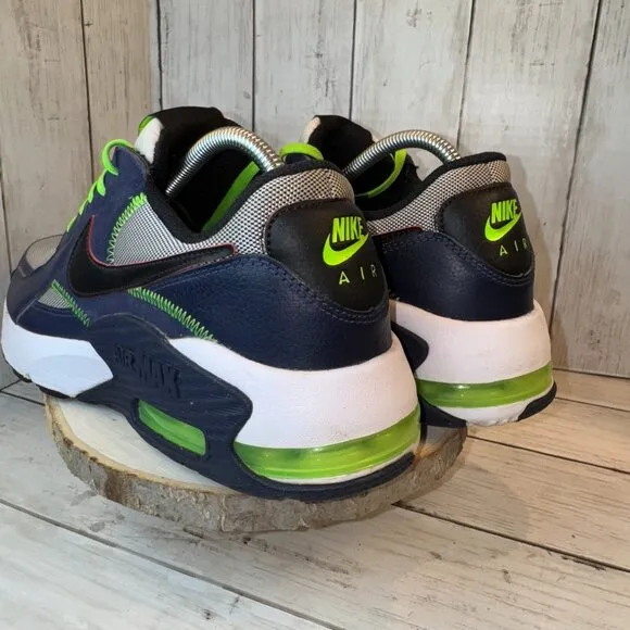 Nike Air Max Excee Men 9.5 Blackened Blue Neon Green Shoes CD4165-400 Rare