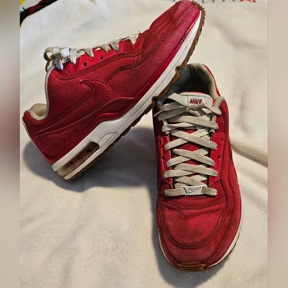 Nike Air Max Limited 3 Sneakers Shoes TXT Textile Gym Red Men's Size 9.5 VGUC
