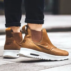 Nike Air Max Women’s Thea Mid Leather Chelsea Brown Boots New
