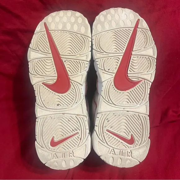 Nike Air More UptempoWhite Varsity Red Outline (PS) (3Y)