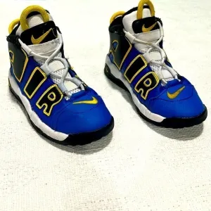 Nike air uptempo  boys peace love basketball sneakers gym shoes 10c‎