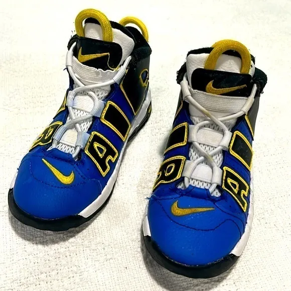 Nike air uptempo  boys peace love basketball sneakers gym shoes 10c‎