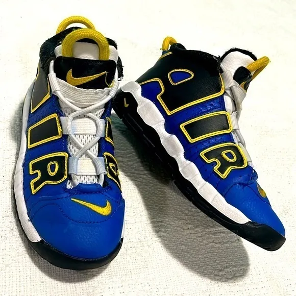 Nike air uptempo  boys peace love basketball sneakers gym shoes 10c‎