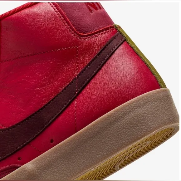 NIKE BLAZER MID '77 VNTG RETRO GYM RED &quot;LAYERS OF LOVE&quot; MEN'S SNEAKERS BOOTS