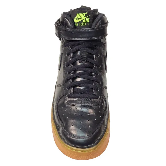 Nike Boys Air Force 1 Mid LV8 Black Gum Volt Basketball Size 6.5Y 820342-004