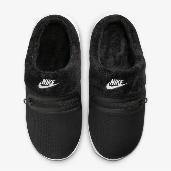 Nike Burrow NA Womens Slippers Size 8 Black White DJ3131-001 NWT