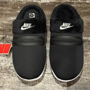 Nike Burrow NA Womens Slippers Size 8 Black White DJ3131-001 NWT