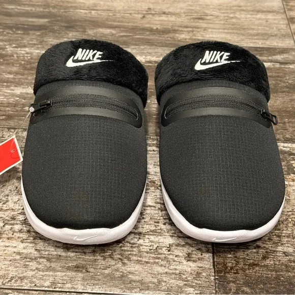 Nike Burrow NA Womens Slippers Size 8 Black White DJ3131-001 NWT