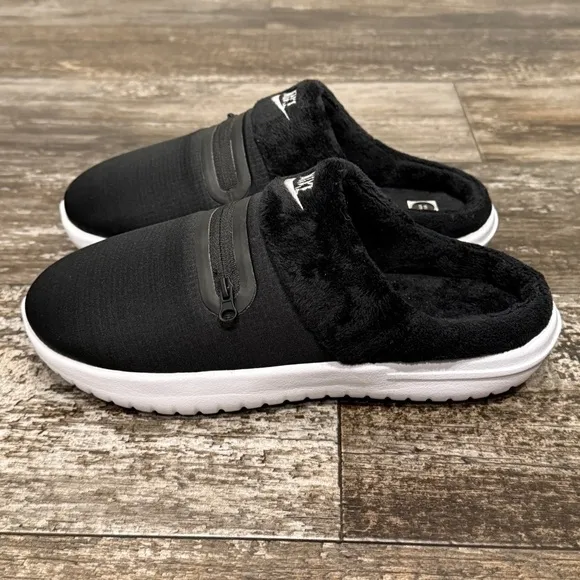 Nike Burrow NA Womens Slippers Size 8 Black White DJ3131-001 NWT