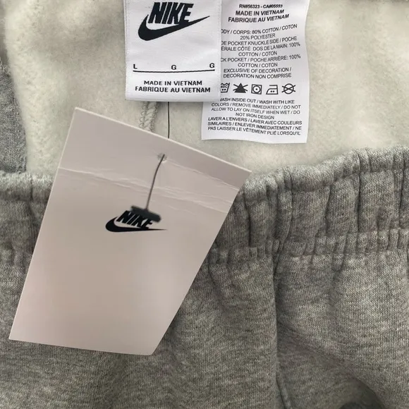 Nike Club Shorts Athletic Comfort Drawstring Waist Pockets Gray White Size Large
