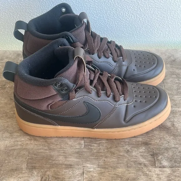 Nike Court Borough Mid 2 Boot GS 'Baroque Brown Gum' BQ5440-200 4.5 Youth