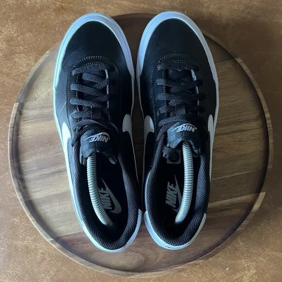 Nike Court Shot Leather Sneakers Shoes Black White FQ8146-002 Men's 9