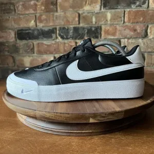 Nike Court Shot Leather Sneakers Shoes Black White FQ8146-002 Men's 9