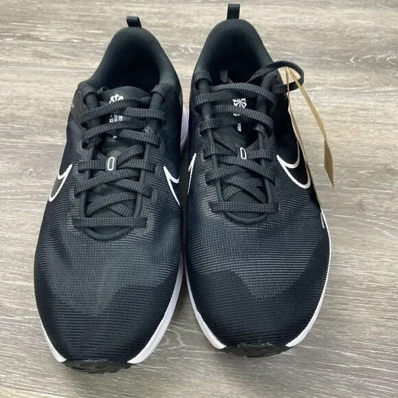 Nike Downshifter 12 Mens 7.5 Wide Black White Training Running Shoes DM0919-001