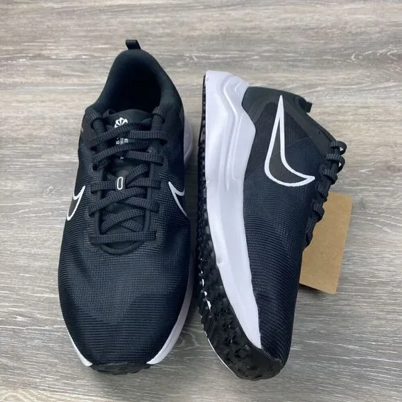 Nike Downshifter 12 Mens 7.5 Wide Black White Training Running Shoes DM0919-001