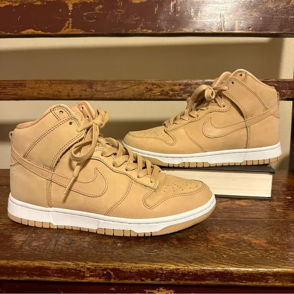 Nike Dunk High Premium High Top Basketball Sneakers Vachetta Tan Shoes