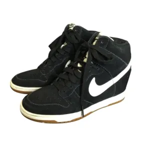 Nike Dunk Sky Hi Black &amp; White Suede Hidden Wedge Sneakers Sz 7.5