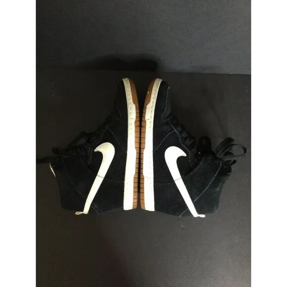 Nike Dunk Sky Hi Black &amp; White Suede Hidden Wedge Sneakers Sz 7.5