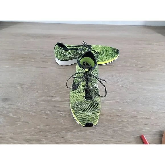 Nike Flyknit Racer 2016 Volt Sequoia‎ Green Black Mens US 11 UK 9 526628-731 Run
