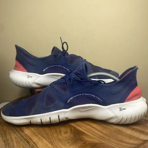 Nike Free RN 5.0 Mens Blue And Red Size 14 Athletic Running Shoes