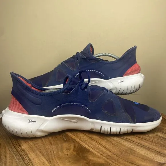 Nike Free RN 5.0 Mens Blue And Red Size 14 Athletic Running Shoes